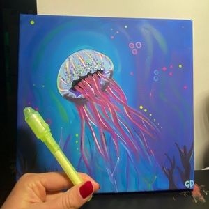 Black light ART jellyfish